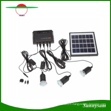 4W panneau solaire système d&#39;éclairage domestique kit chargeur USB avec 3 PCS ampoule pour Countryard camping lampe de sécurité d&#39;urgence de pêche